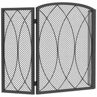 FUNKENSCHUTZGITTER Metall Schwarz - Schwarz, Metall (2/75/122cm) - HOMCOM