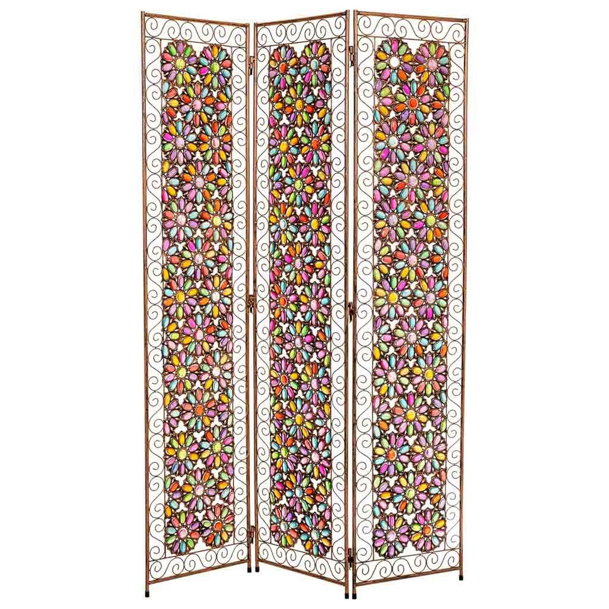 PARAVENT aus geflochtenem Papier, 120x3x172cm - Multicolor, Metall (160/172/3cm) - Wanderlust