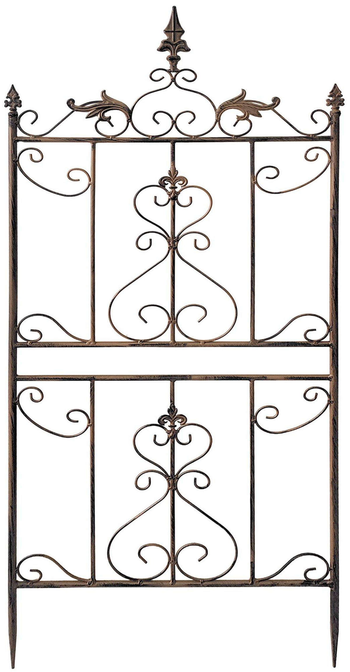 RANKGITTER Ines 2er Set 51x3x124cm Metall Braun Rankhilfe - Braun, Metall (51/124/3cm) - DELUKE