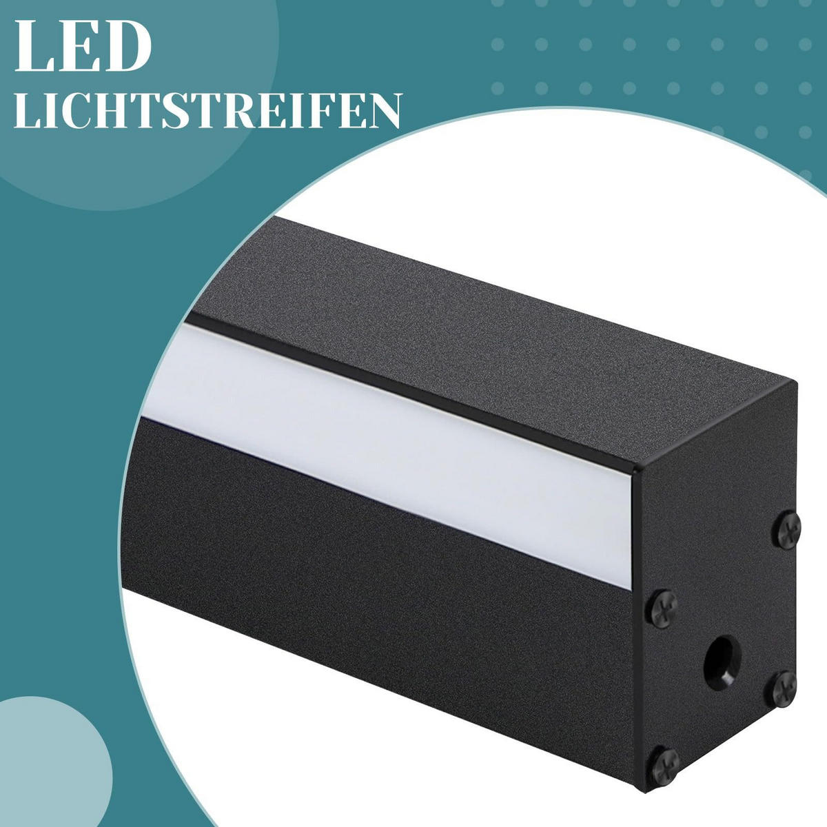 LED - WANDLEUCHTE Gischturion 3.8/60.0/2.5 cm - Schwarz, Metall (3.8/60/2.5cm) - ZMH