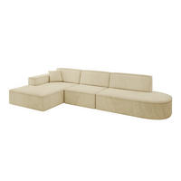 ECKSOFA Ottomane Links IREA-L2-v4 - 318x165x72,5 cm Beige - Beige, Holzwerkstoff/Textil (318/165cm) - ALTDECOR
