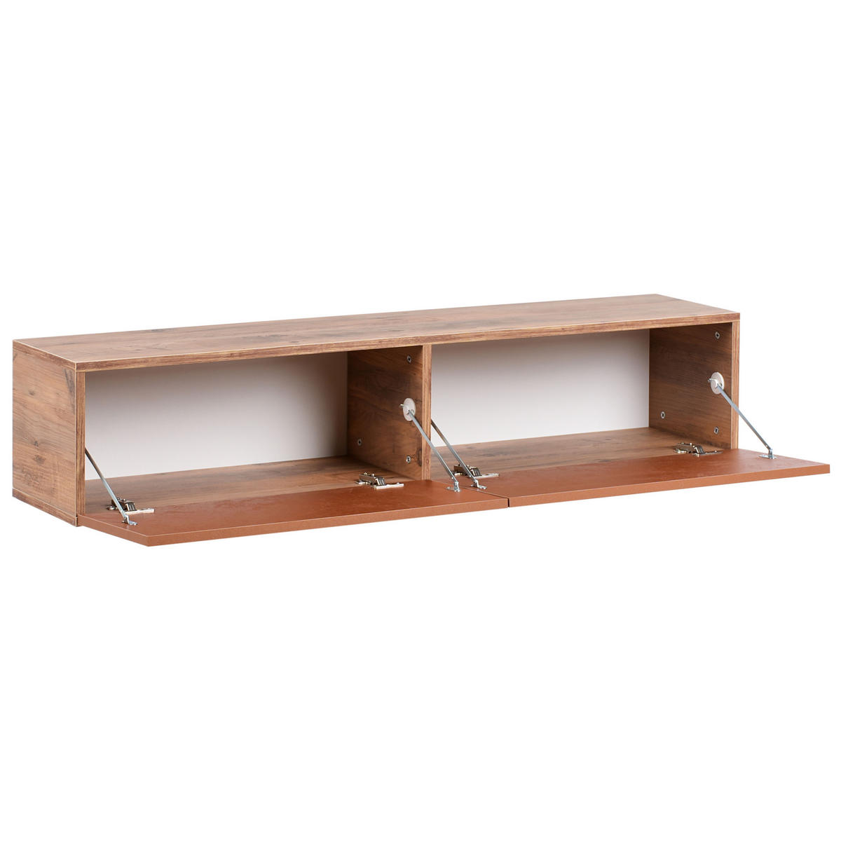 WANDMONTIERTER-TV-SCHRANK Rot/Braun Gladstone - Rot/Braun, Holzwerkstoff (140/30/32cm) - Beliani