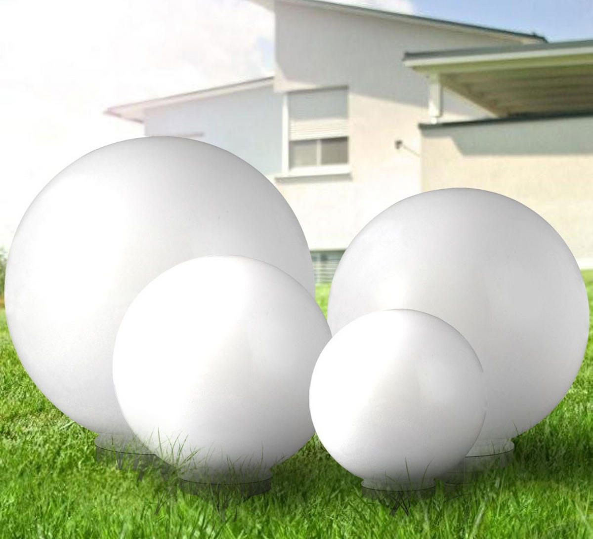 LED AUSSENLEUCHTE Weiß Metall 3er Set - Weiß, Kunststoff (25/25/65cm)