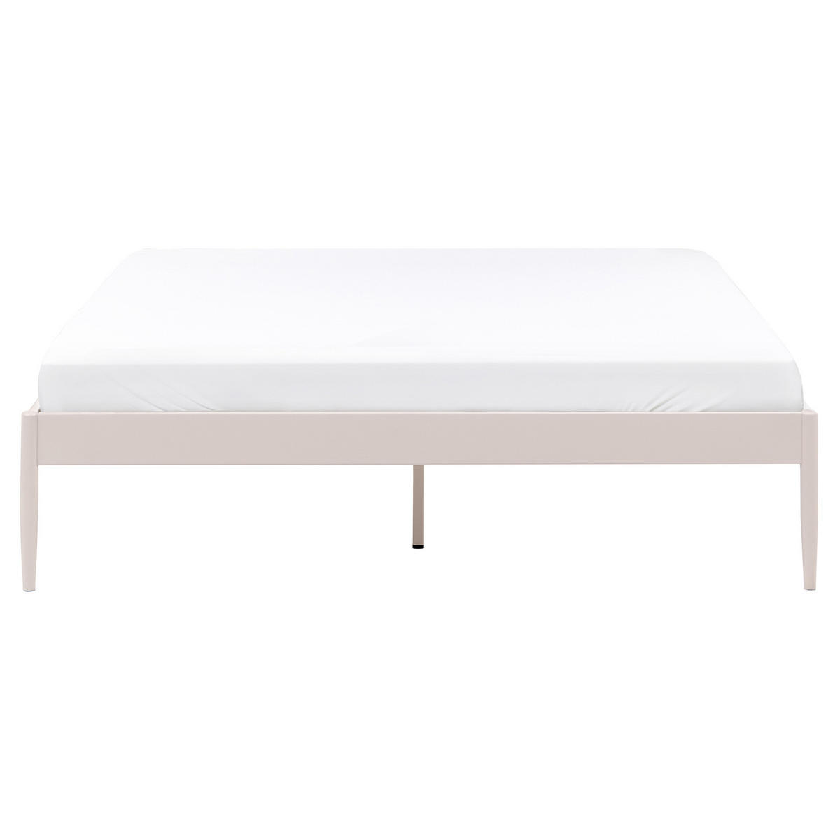 BETT mit Lattenrost 160/200 Stahl Hellbeige Vaurs - Beige, Metall (160/200cm) - Beliani