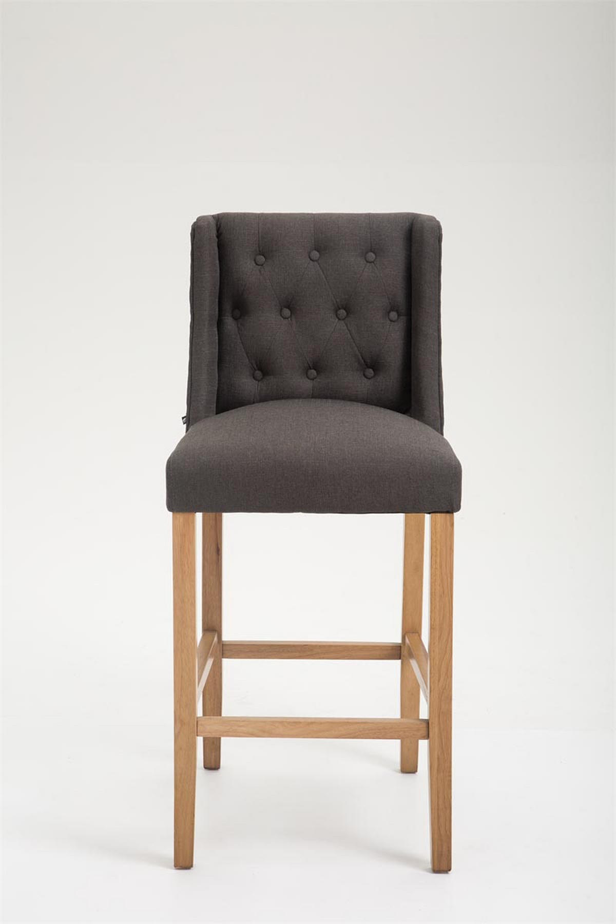 BARHOCKER Stoff dunkelgrau - Dunkelgrau/Naturfarben, Holz/Textil (56/111/51cm) - CLP