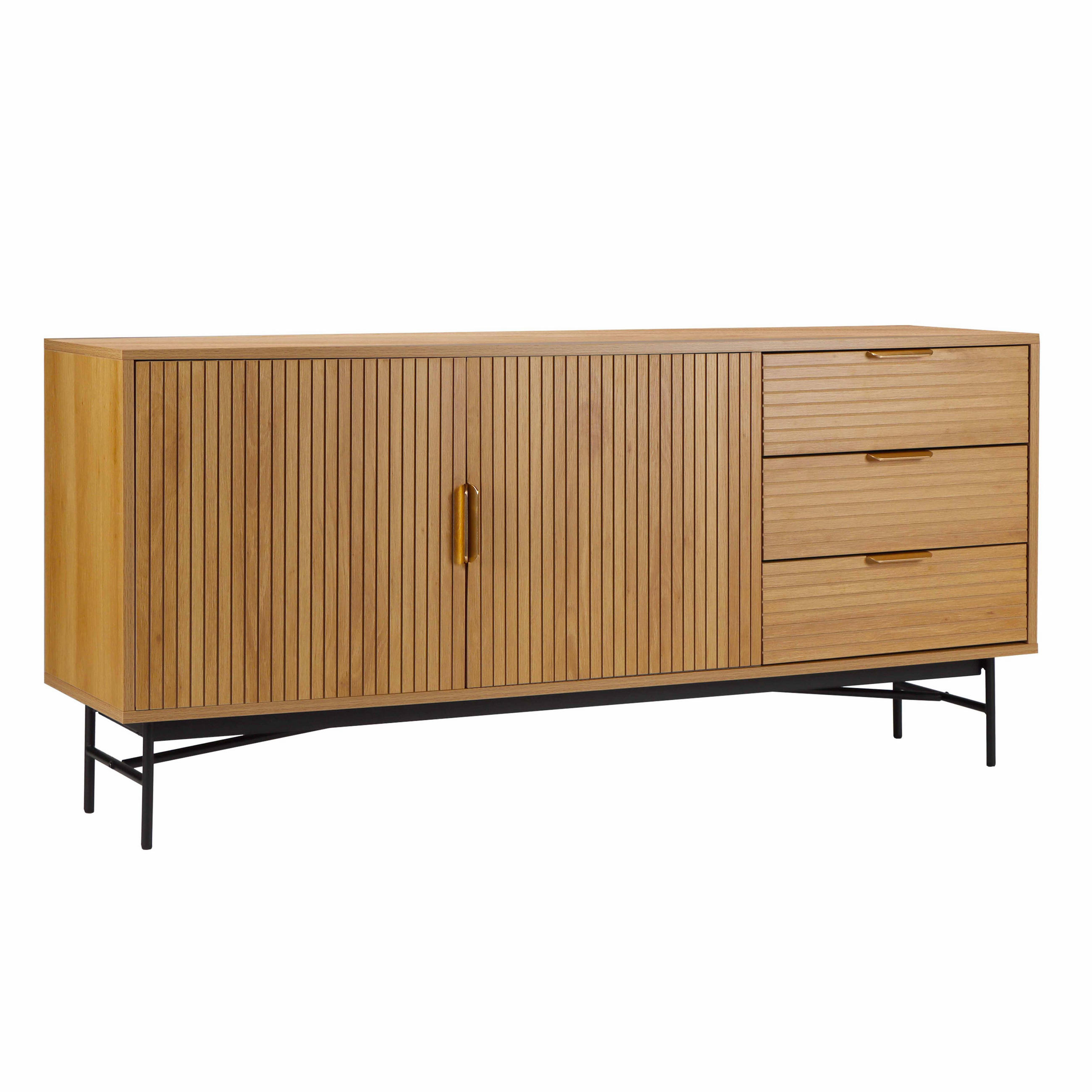 SIDEBOARD, Beigefarbe - Beige, Holz (40/75/160cm) - Oviala