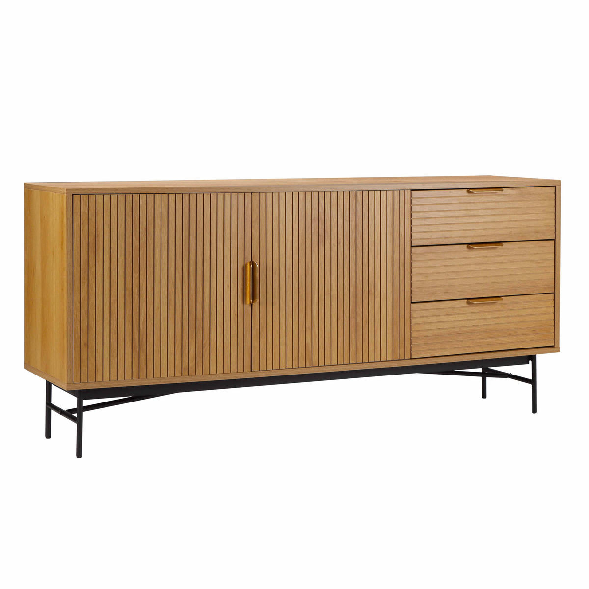 SIDEBOARD, Beigefarbe - Beige, Holz (40/75/160cm) - Oviala
