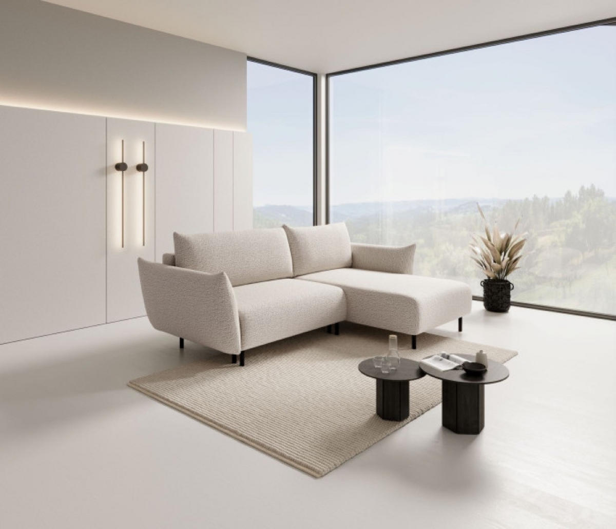 ECKSOFA Beige DELI Mit Schlaffunktion Rechts - Beige, Textil (171/257cm) - Sepro Meble