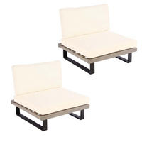 LOUNGESESSEL Garten 2er-Set Grau Cremeweiß - Grau, Metall (82/75/82cm) - PROREGAL