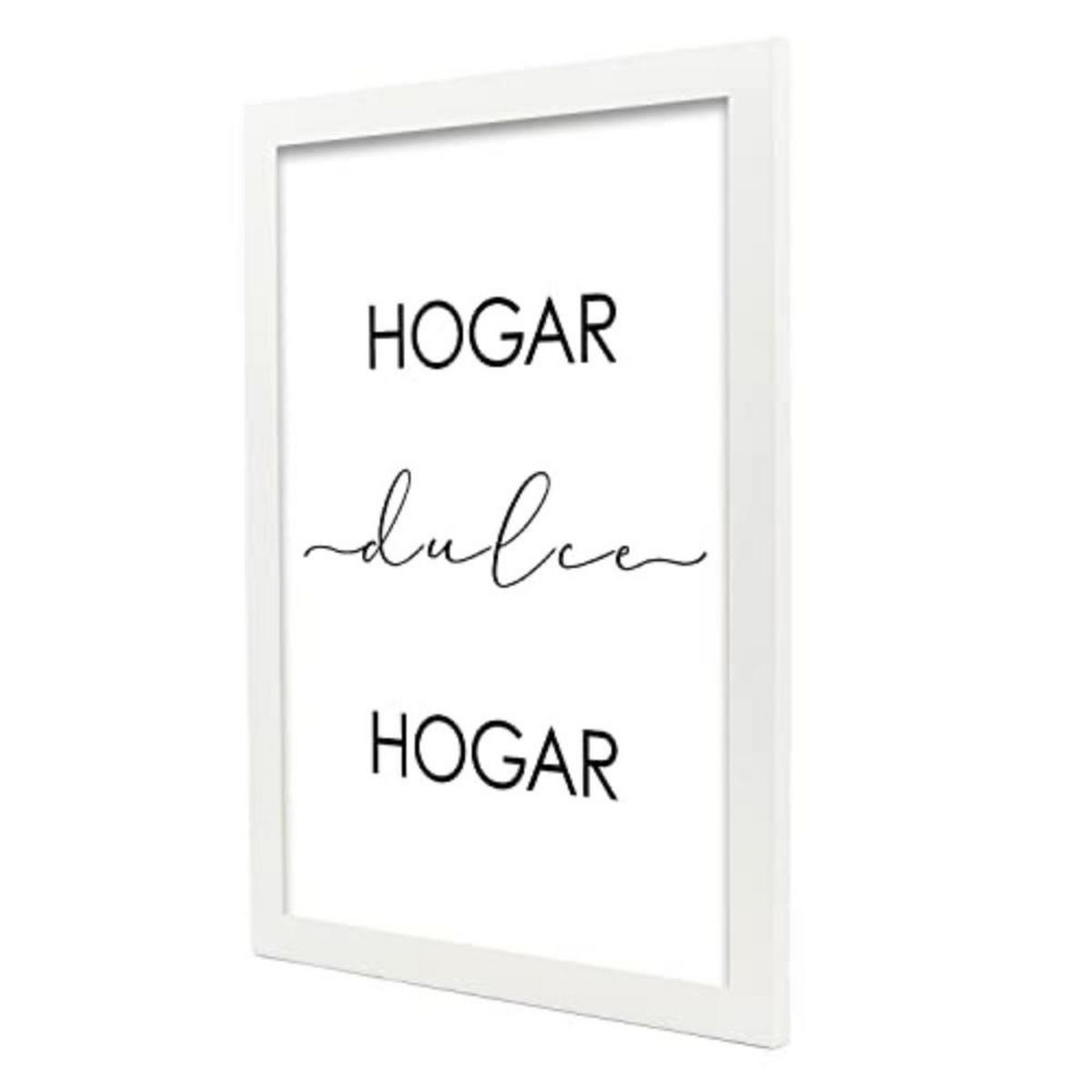 POSTER Set mit 4 Zuhause TypografieStil A3 Weißer Rahmen - Weiß, Papier (29.7/3cm) - Nacnic