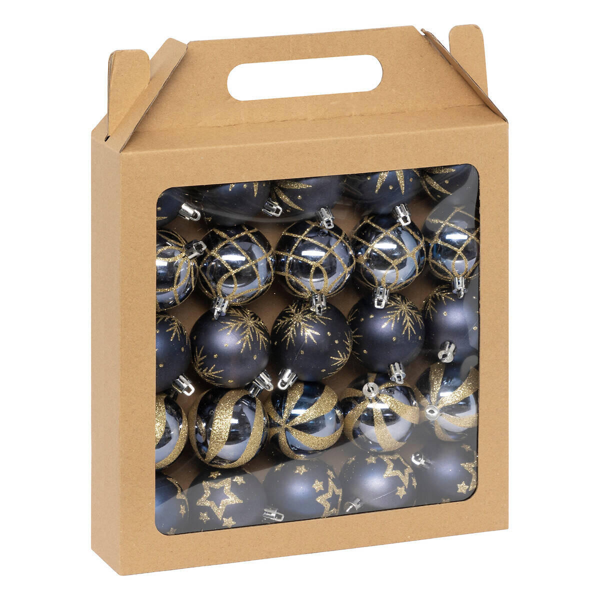 WEIHNACHTSKUGELN Glitzer-Muster Ø 6 cm - Blau, Kunststoff (6/7.2/6cm) - Atmosphera Createur d´interieur