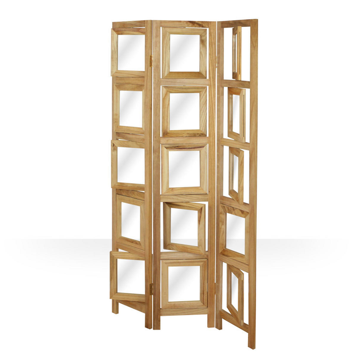 PARAVENT 3-tlg. 93/161 cm Hellbraun Fotowand - Hellbraun, Holz (93/161/2cm) - Homestyle4u