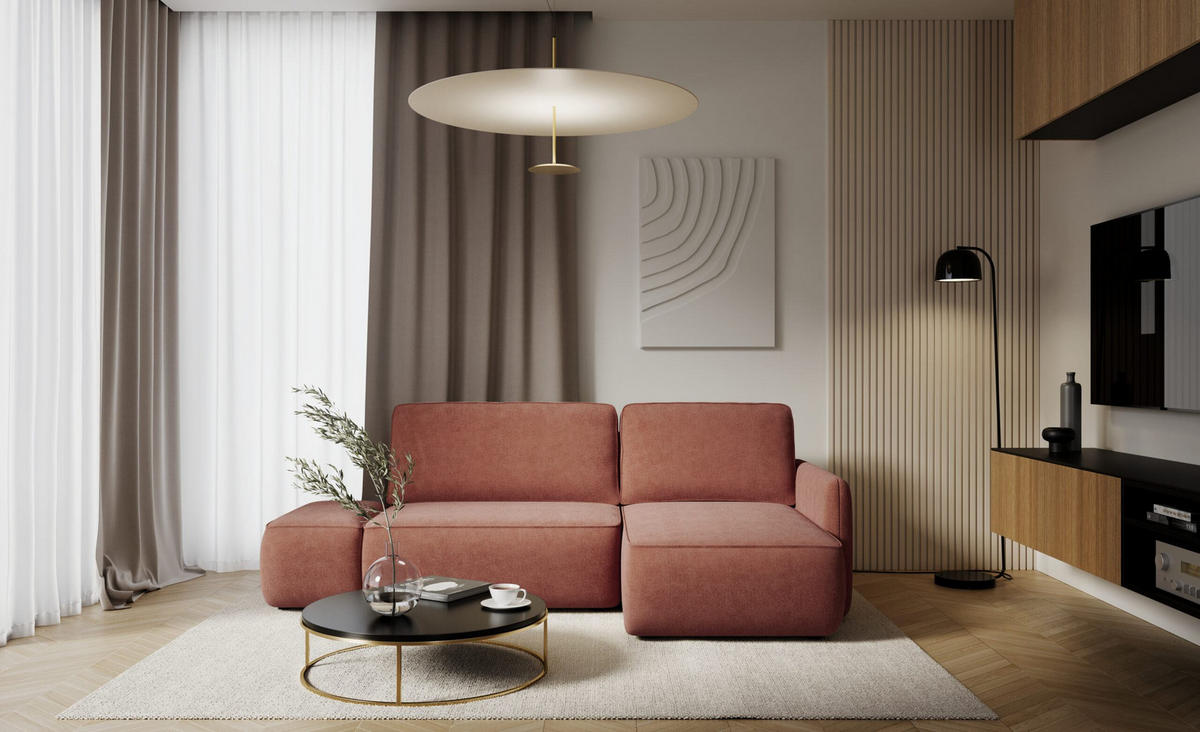 ECKSOFA mit Schlaffunktion Orange - Orange, Textil (229/148cm) - Furnisell