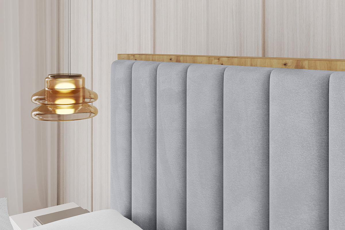 POLSTERBETT mit Bettkasten und Lattenrost, Bett mit Matratze H3/H4 - ENZO4 140x200 Hellgrau - Hellgrau, Holzwerkstoff/Textil (140/200cm) - ALTDECOR