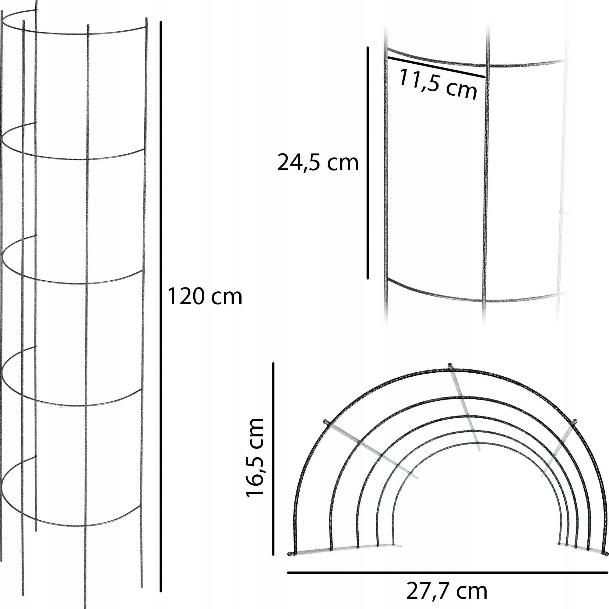 GARTENPERGOLA für Blumen, 28 x 120 cm, schwarz - Schwarz, Metall (28/120cm) - KADAX