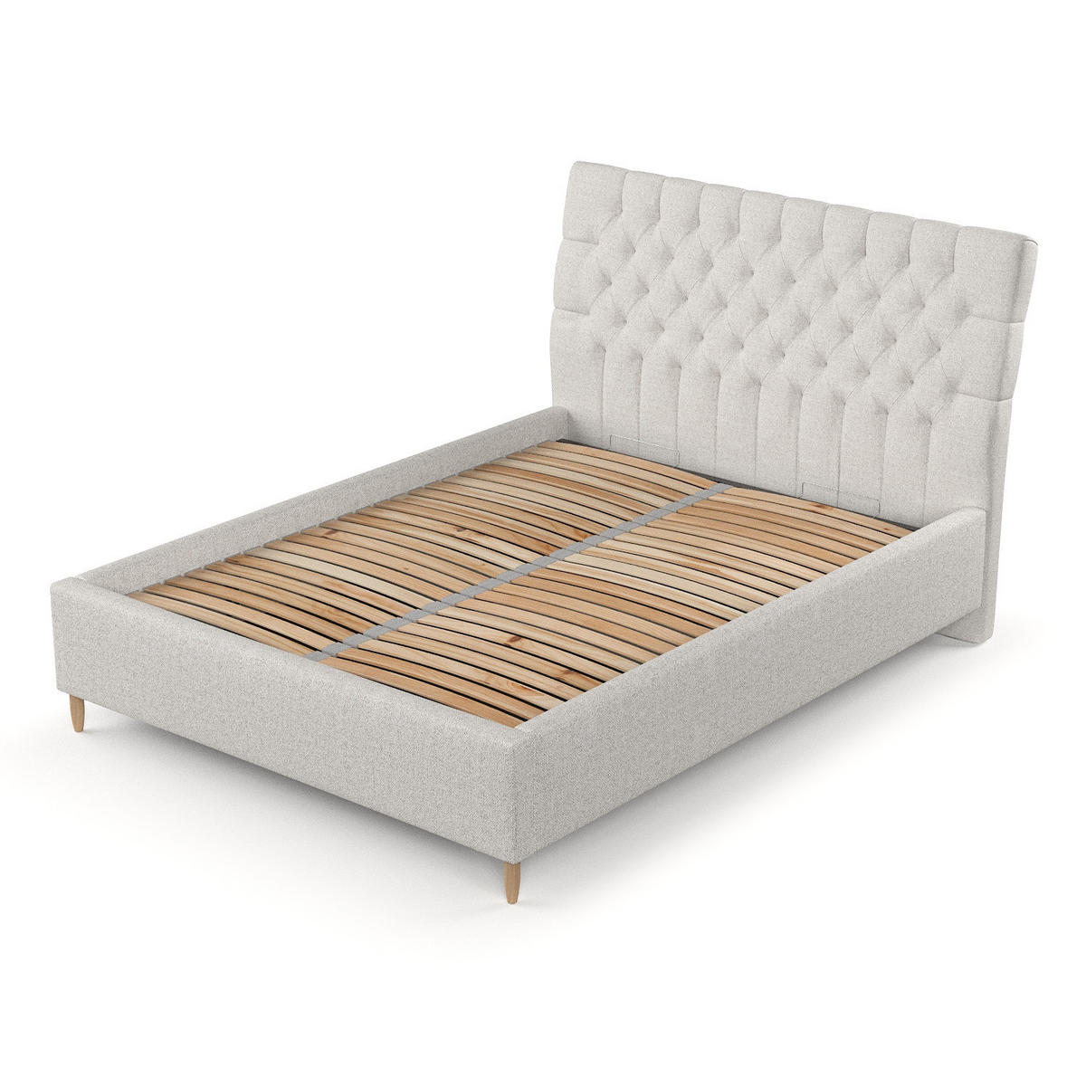 POLSTERBETT Lira 120/200 cm Hellbeige im Riva Stoff - Beige/Naturfarben, Holz/Holzwerkstoff (120/200cm) - AltaBeds