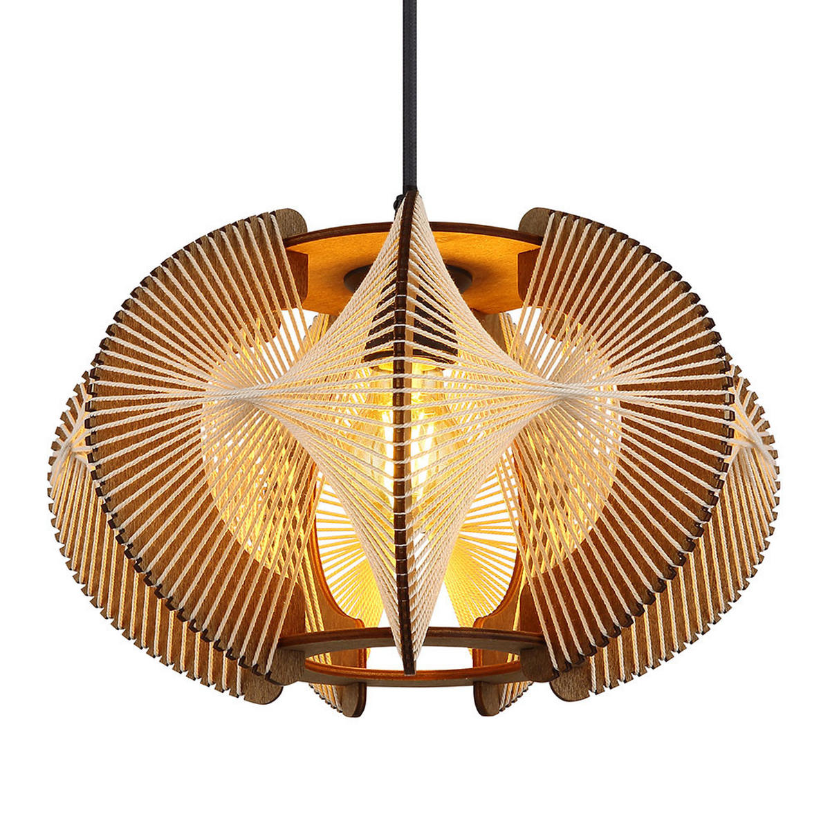 HÄNGELEUCHTE MDF Hanf Braun - Braun, Holz (34/34/150cm) - Nowa