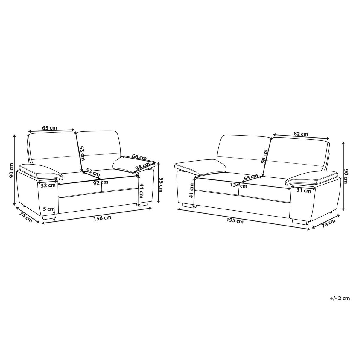 5-SITZER SOFA SET Kunstleder Dunkelbraun Vogar - Dunkelbraun, Kunststoff (195/90/74cm) - Beliani
