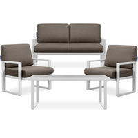 TERRASSENMÖBEL FRENA im Loft-Stil, weiß - Beige/Weiß, Metall - KONSIMO®