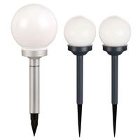 LED AUSSENLEUCHTE Kugel Design Weiß 3er Set - Weiß, Kunststoff (15/15/43cm)