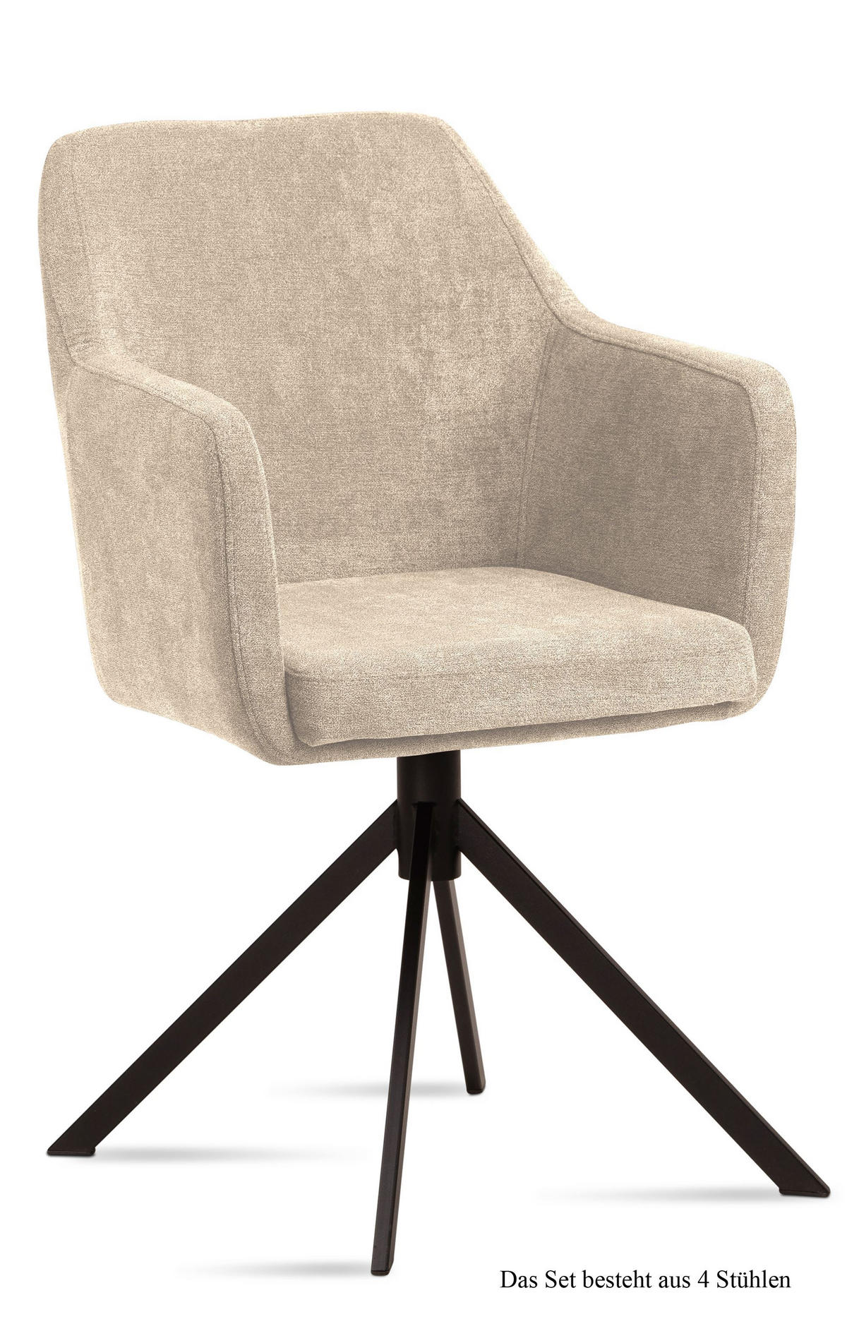 ARMLEHNSTUHL (4er-Set) Dulcy 57x87x60 Schwarz/Natur - Schwarz/Naturfarben, Kunststoff (60/87/57cm) - 58aufmkessel