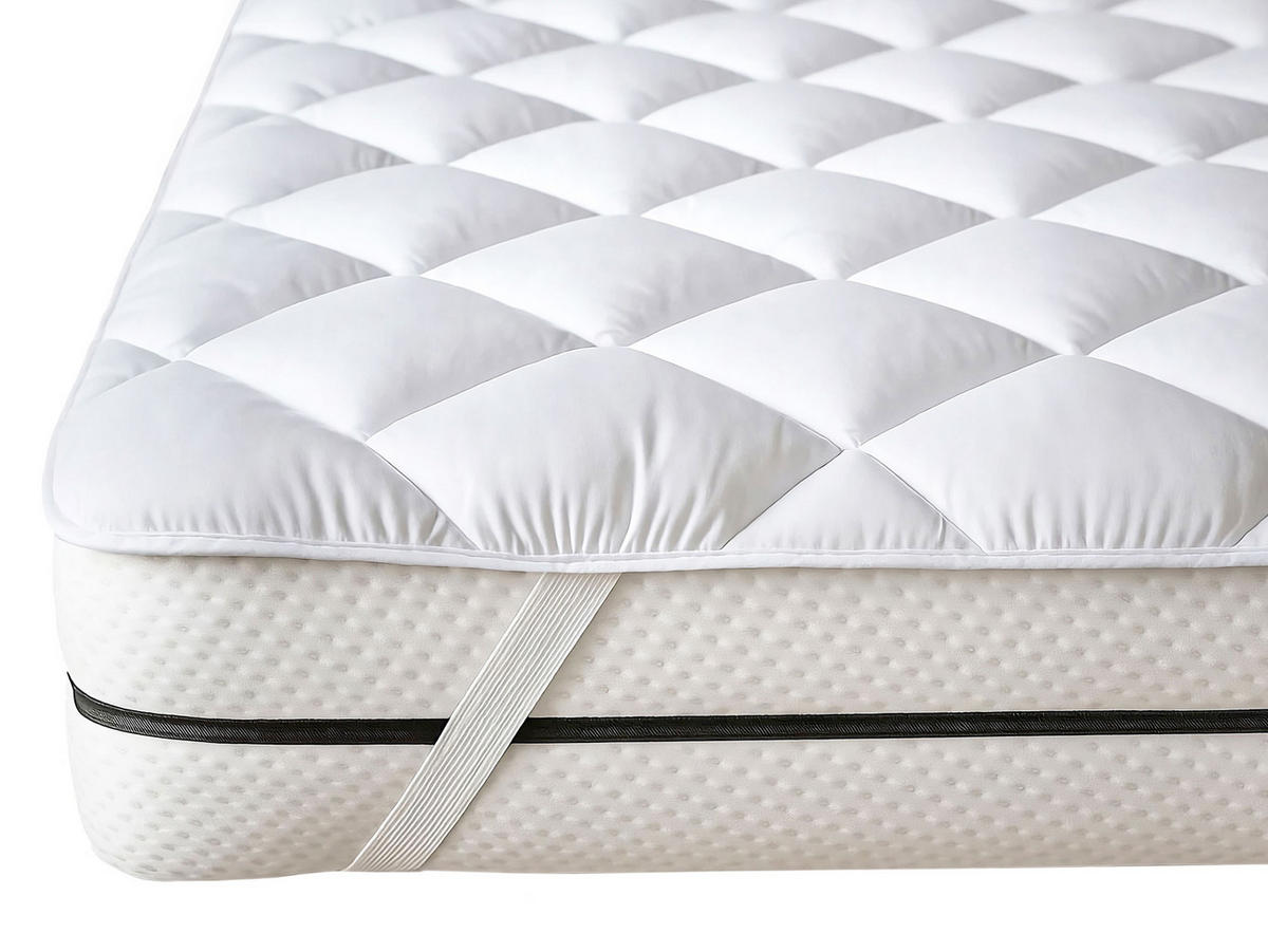 MATRATZENAUFLAGE, 100x200 cm, 100% Polyester, Weiß - Weiß, Textil (100/200cm) - Zollner