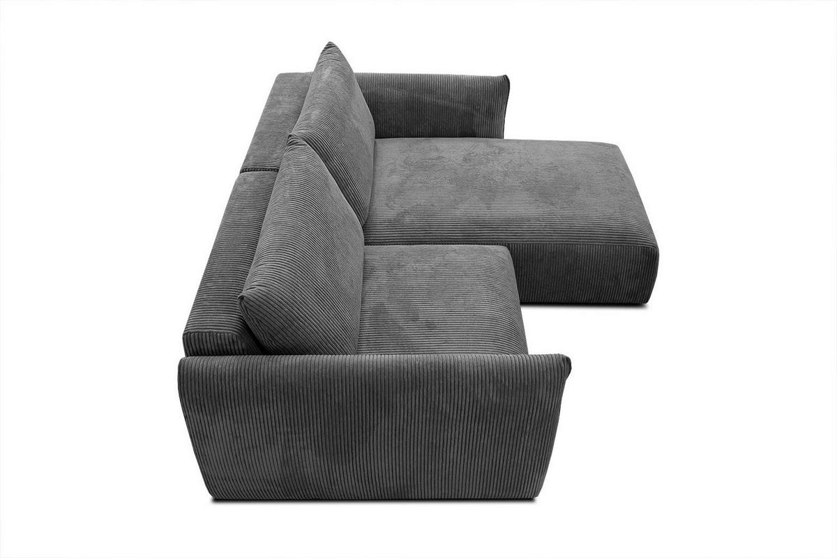 ECKSOFA TAUER 3-Sitzer, dunkelgrau - Dunkelgrau/Schwarz, Holzwerkstoff/Kunststoff (206/173cm) - Courtois Laville