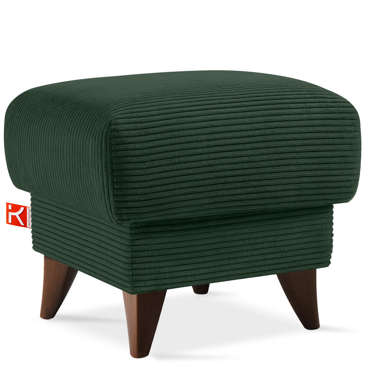 FUẞSTÜTZE GUSTAVO II, Dunkelgrün - Dunkelgrün/Braun, Holz/Holzwerkstoff (53/49/53cm) - KONSIMO®