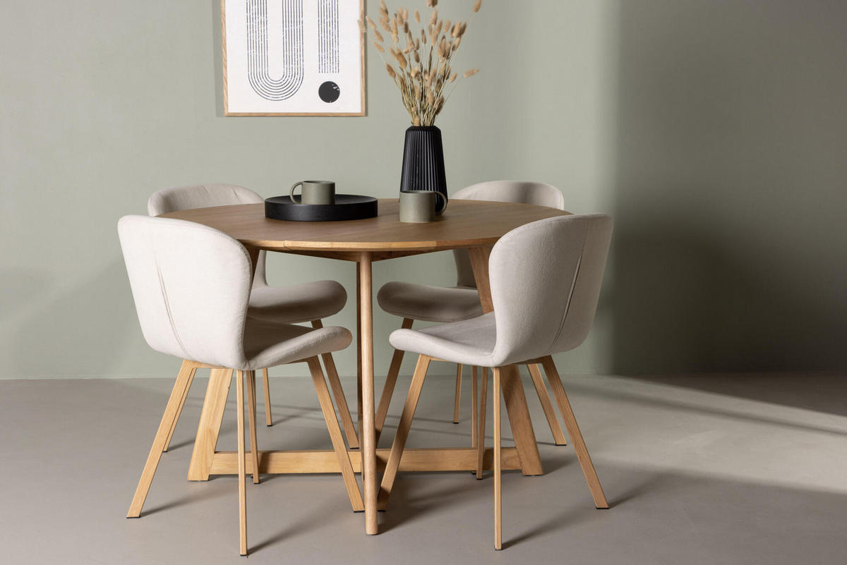 ESSZIMMERSTUHL LILJA Beige 48x50x80 cm - Beige, Textil (48/80/50cm) - FURNLUX