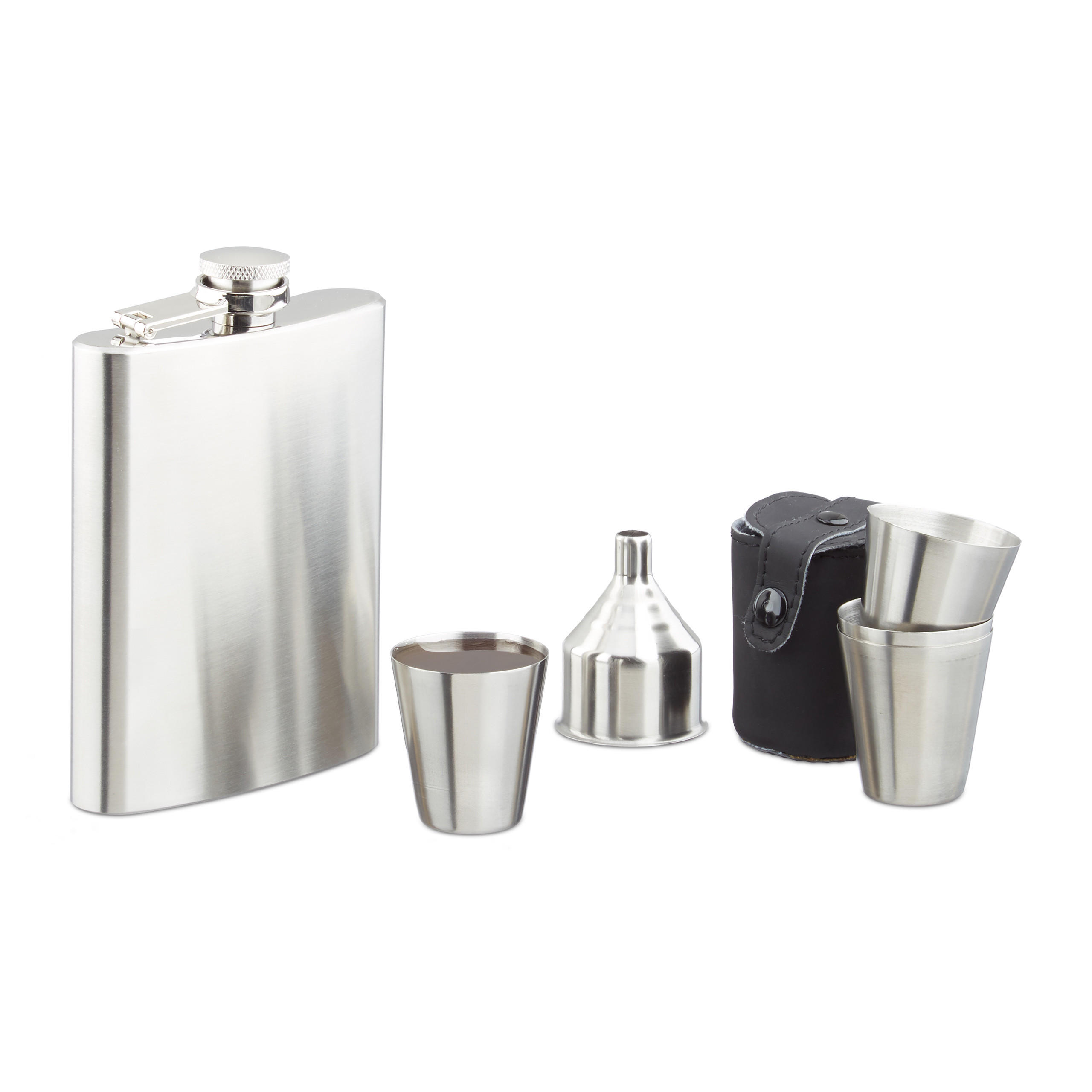 FLACHMANN Set - Silberfarben, Metall (10/13/2.5cm) - Relaxdays