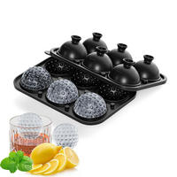EISWÜRFELFORM Kugeln Golfball-Optik 5.5 cm - Schwarz, Kunststoff (6.7/21/14.5cm)