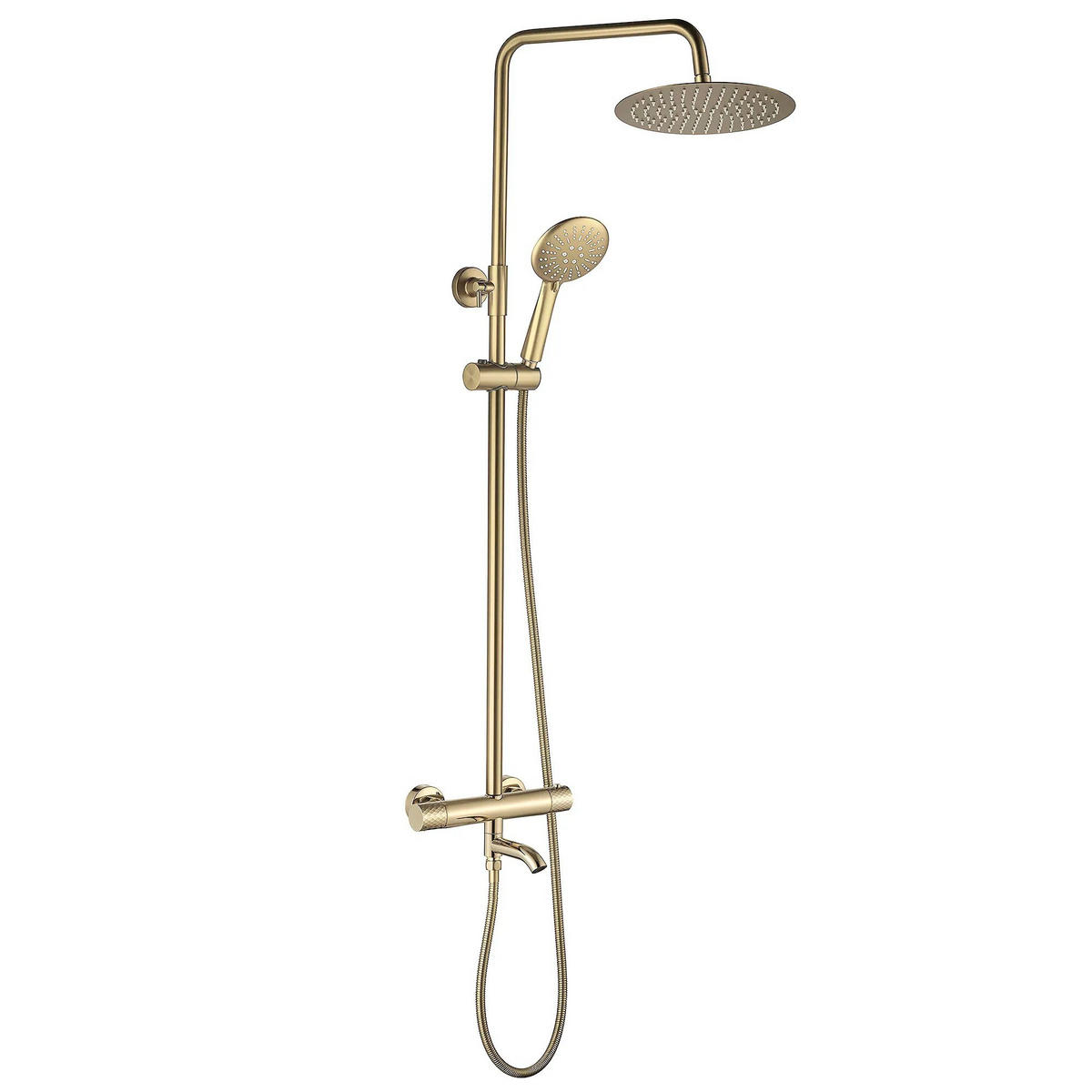 THERMOSTAT Duschset Rea Lungo Diamond Gold - Goldfarben, Metall (34.5/117/27cm) - REA
