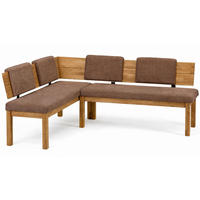 ECKBANK Danny 2 für 5 Personen Massivholz + Microfaser Wildeiche/Braun - Wildeiche/Braun, Holz (155/194cm) - 58aufmkessel