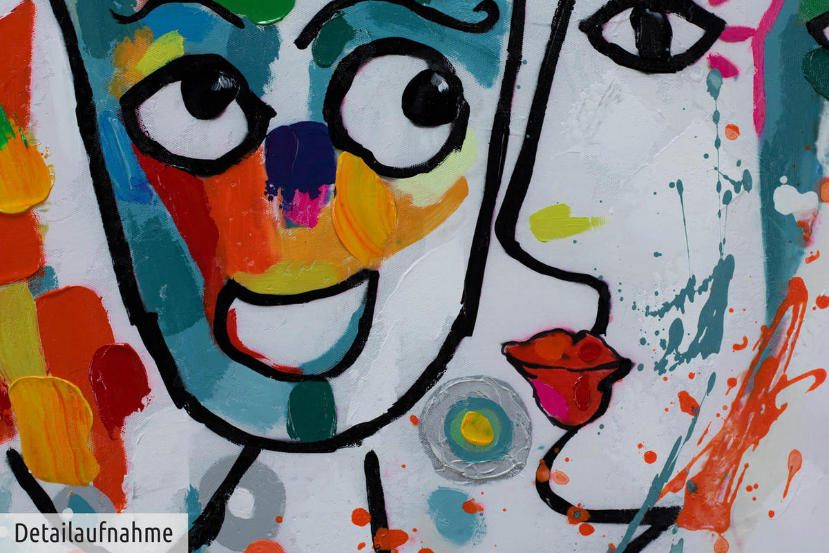 ÖLGEMÄLDE 90/60 cm - Multicolor, Holz/Textil (1.36/60cm) - KUNSTLOFT