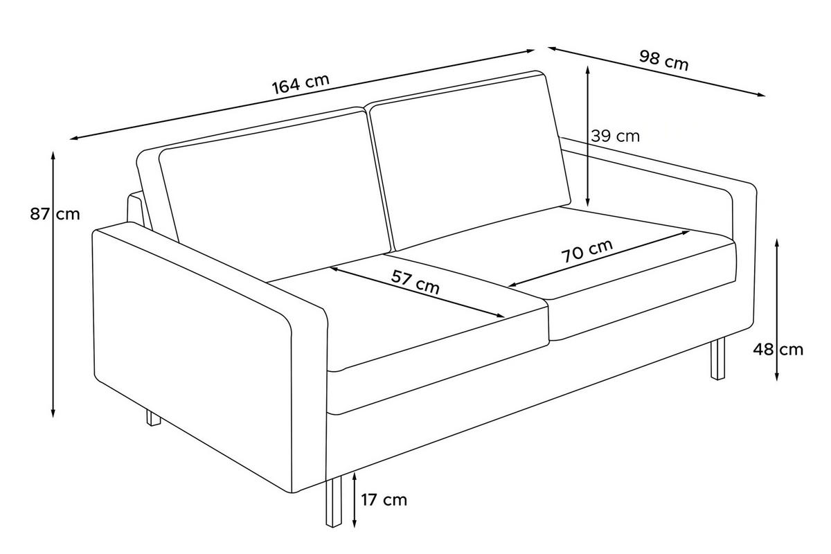 2-SITZER-SOFA INVIA Klassische-Stil mit Armlehnen, Feinkord-Stoff, Gelb - Gelb/Schwarz, Textil (164/87/98cm) - KONSIMO®