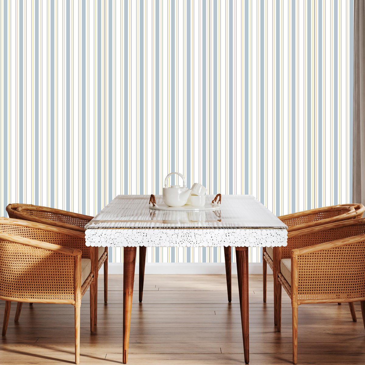 VLIESTAPETE Feine Streifen – Grau, Beige, Weiß – 50x1000 cm - Beige/Weiß, Papier (50/1000cm) - Muralo