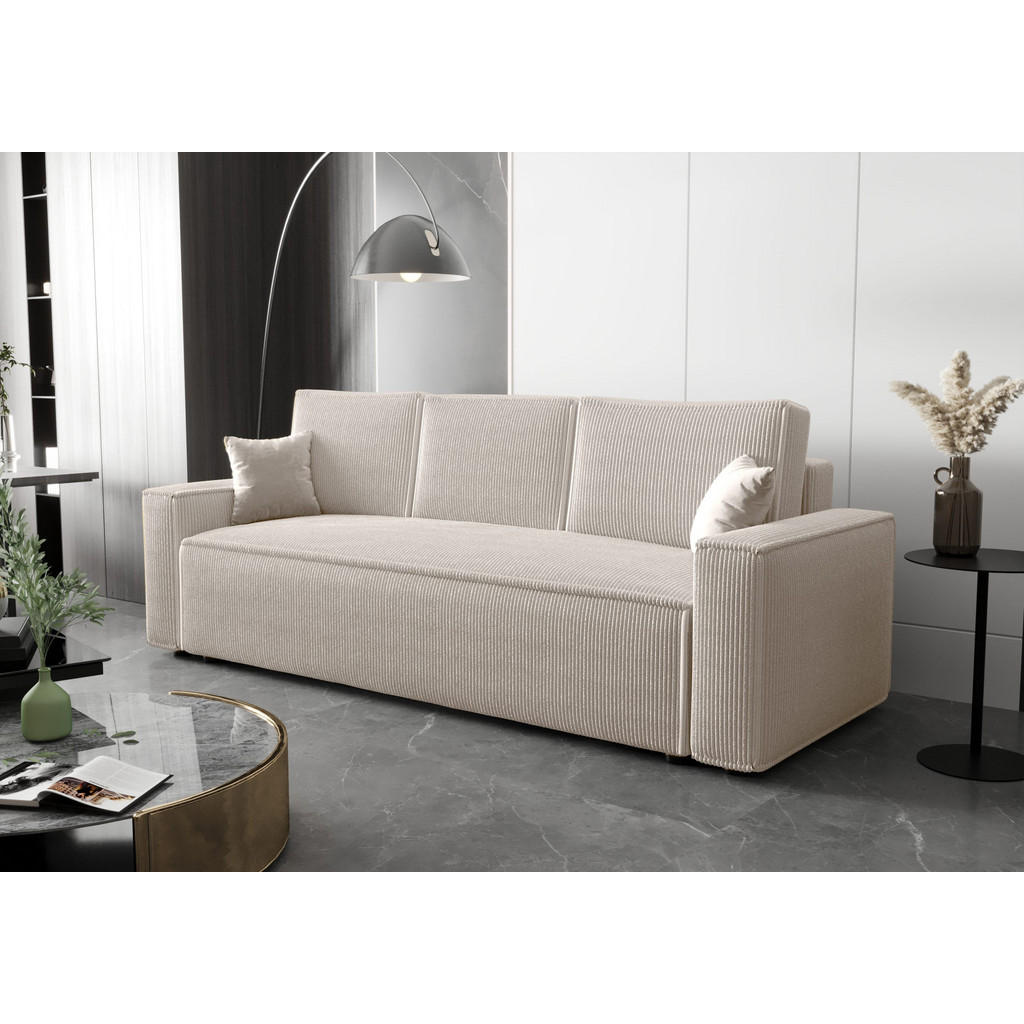 Thumbnail - Fedve Schlafsofa, Ecru, Textil, 230x89x85 cm, Wohnzimmer, Sofas & Couches, Schlafsofas