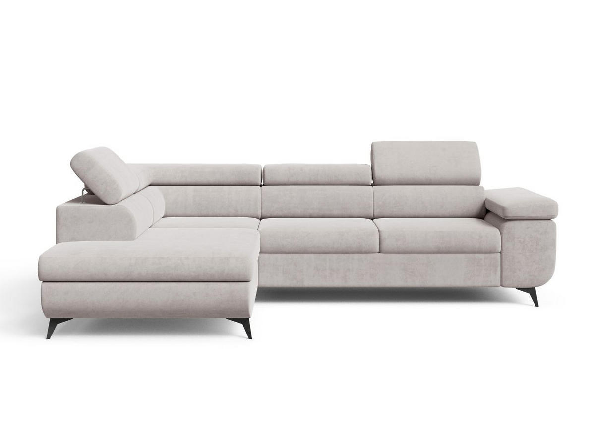 ECKSOFA Argon Grau Links - Schwarz/Grau, Holz/Textil (255/190cm) - Graingold