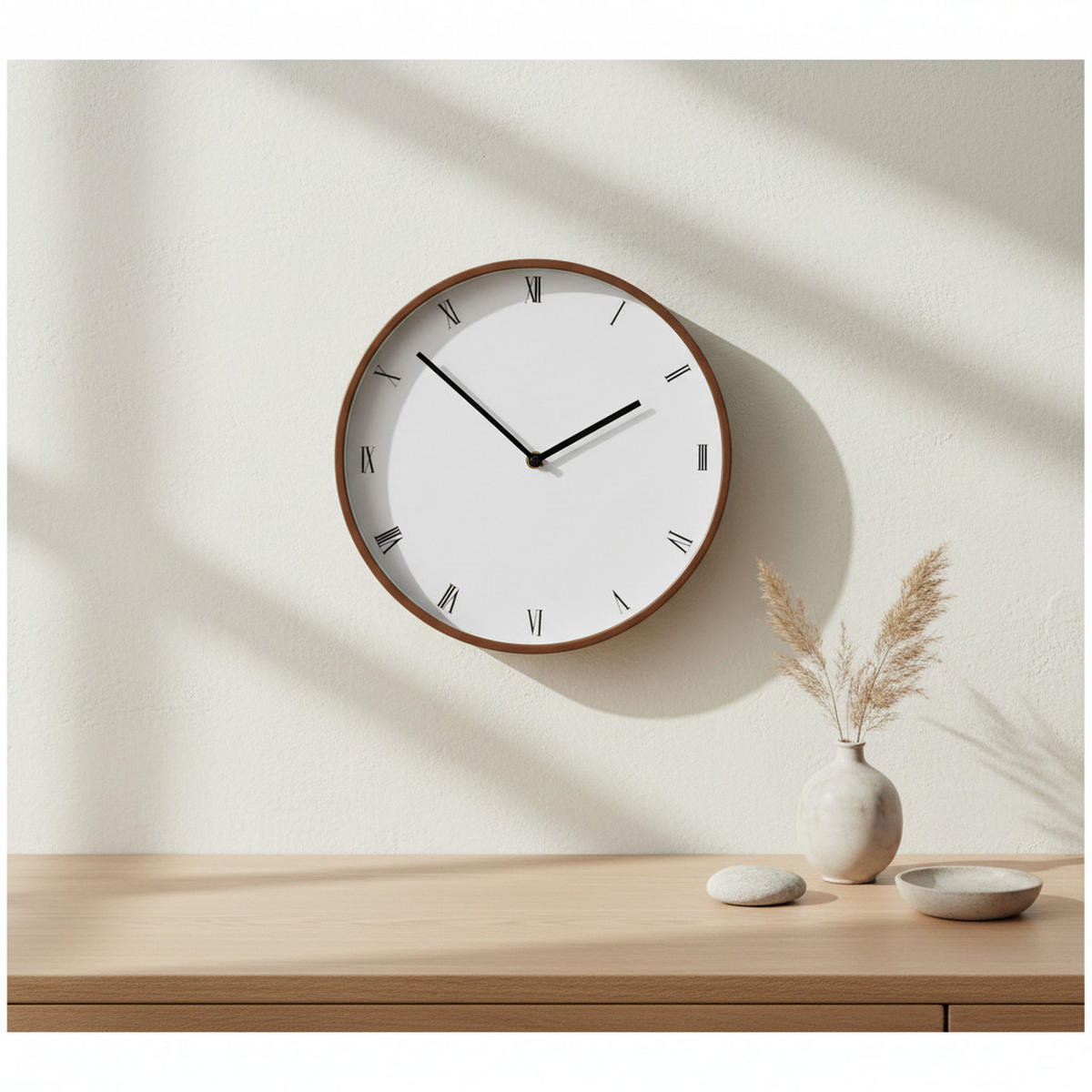 WANDUHR Ramsey Weiß 30/4/30 cm Kunstoff - Braun, Kunststoff (30/30/4cm) - Mondex