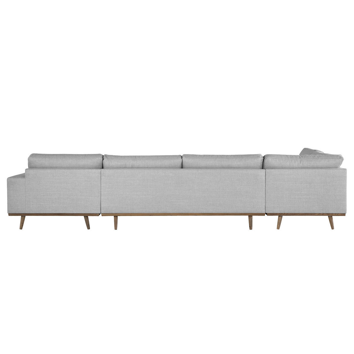 WOHNLANDSCHAFT mit Longchair - Eichefarben/Hellgrau, Eichenholz/Holz (371/81/219cm) - home24