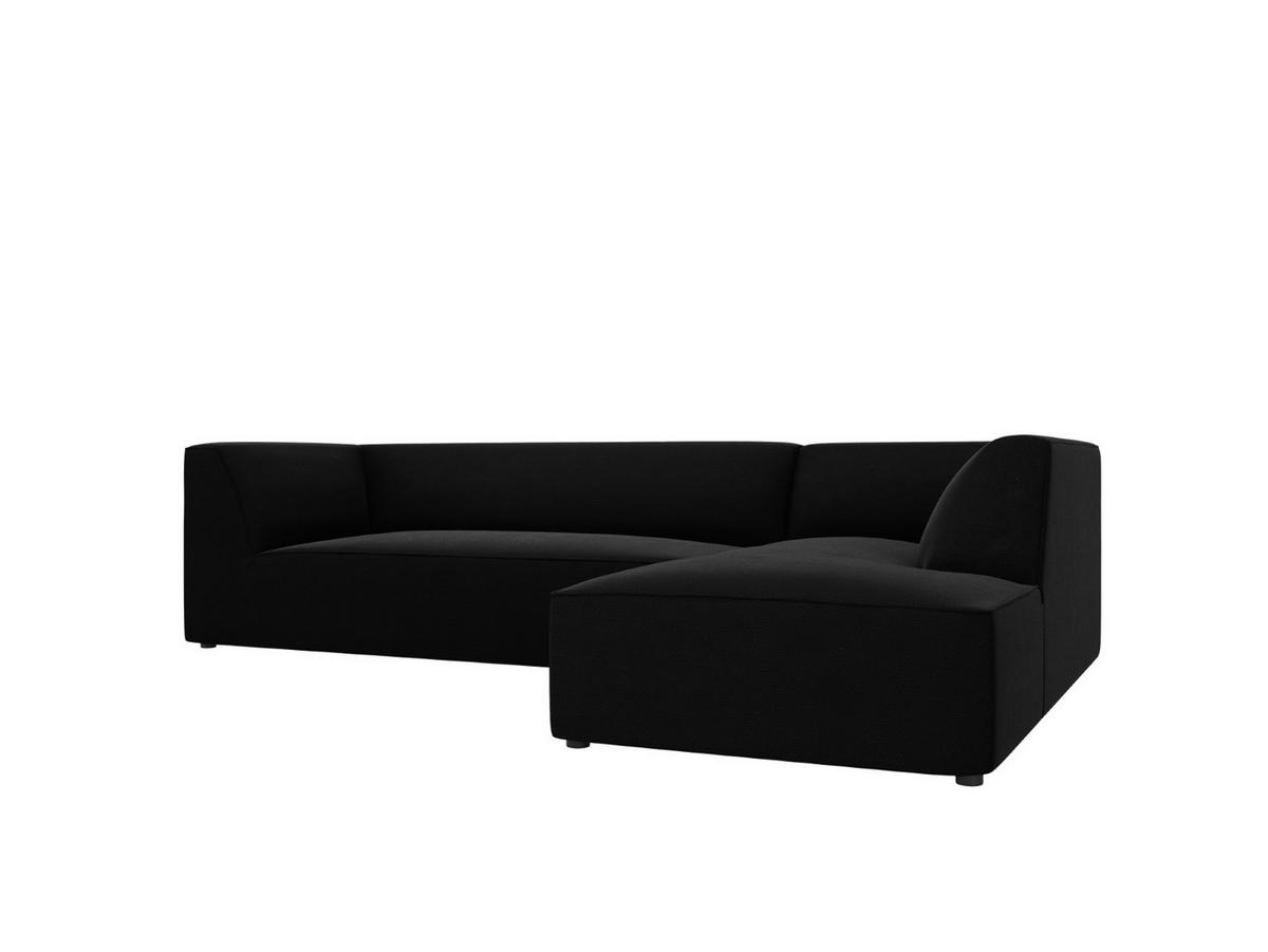 ECKSOFA rechts Ruby aus Samt schwarz 4 Sitzplätze - Schwarz, Textil (180/273cm) - Micadoni
