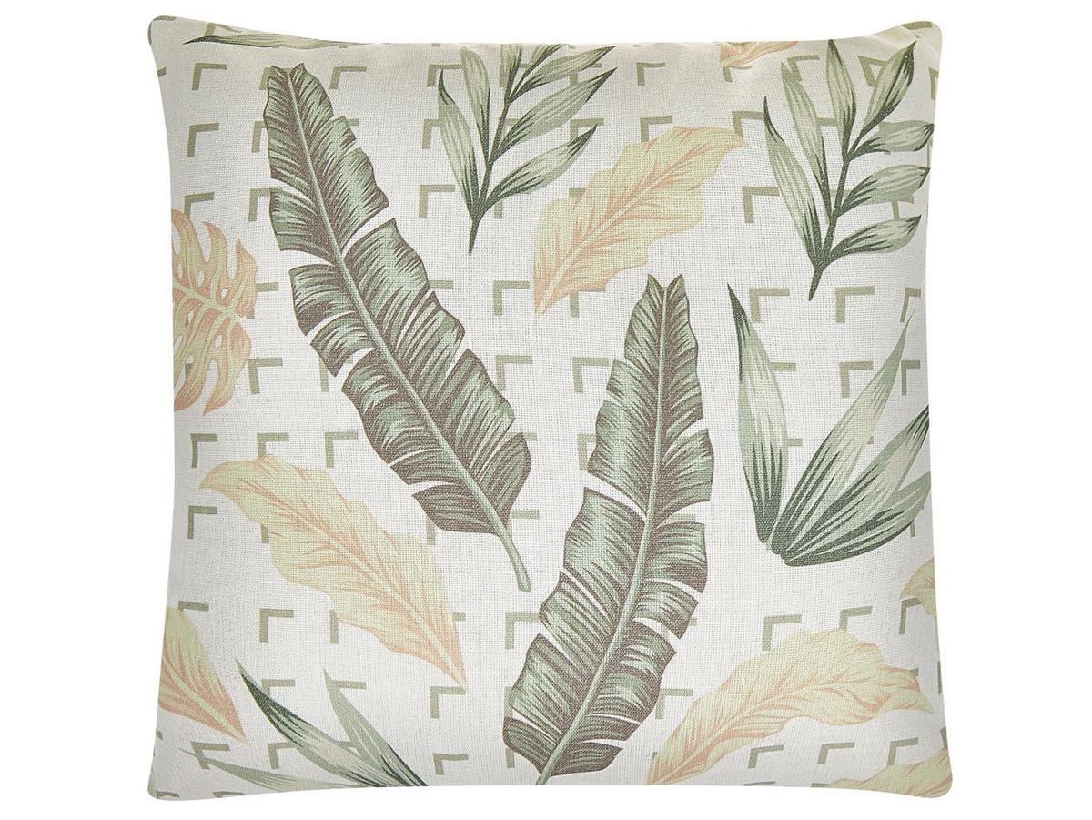DEKOKISSEN 2er-Set Grün 45/45 cm Rhapis - Grün, Textil (45/45cm) - Beliani