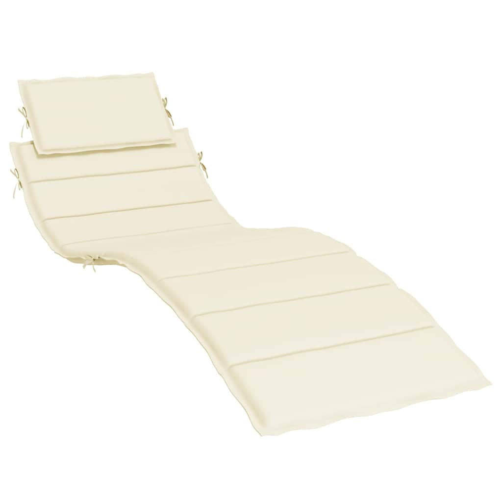 SONNENLIEGEN-AUFLAGE Creme 186/58/4 Cm Oxford-Gewebe - Creme, Textil (58/4/186cm) - vidaXL
