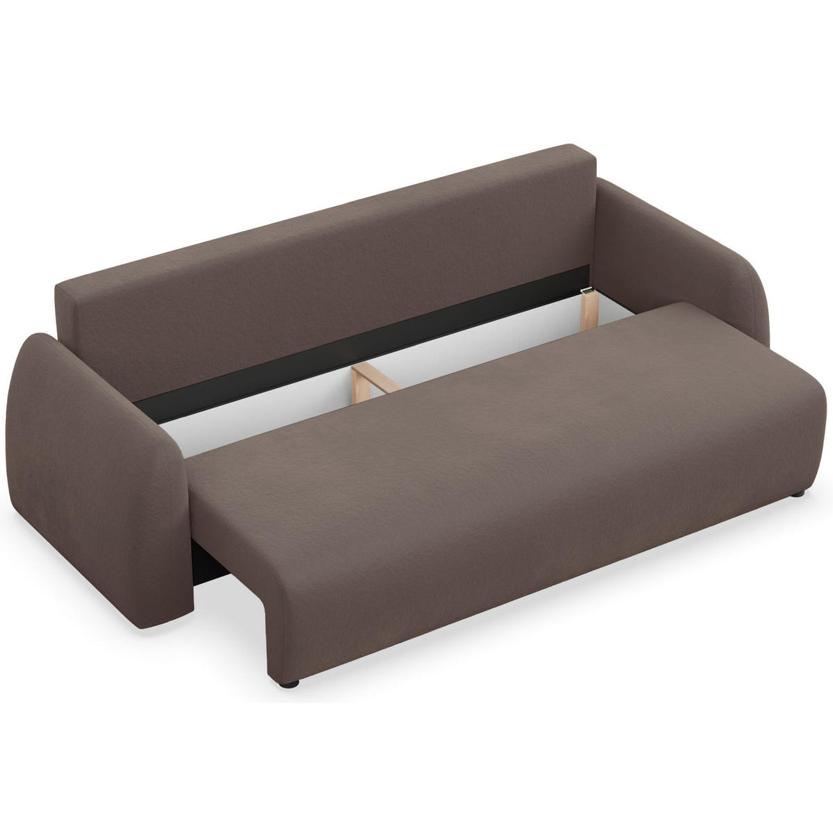 3-SITZER SOFA Nubelle Braun Chenille-Bezug - Schwarz/Braun, Kunststoff/Textil (244/85/93cm) - Selsey
