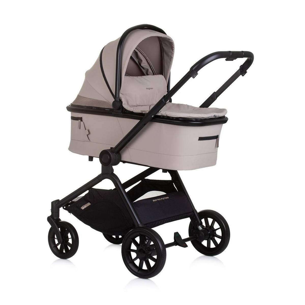 KOMBIKINDERWAGEN Magnum 3 in 1 beige Babywanne Sportsitz i-Size Babyschale - Ecru, Metall (96/59/104cm) - Chipolino