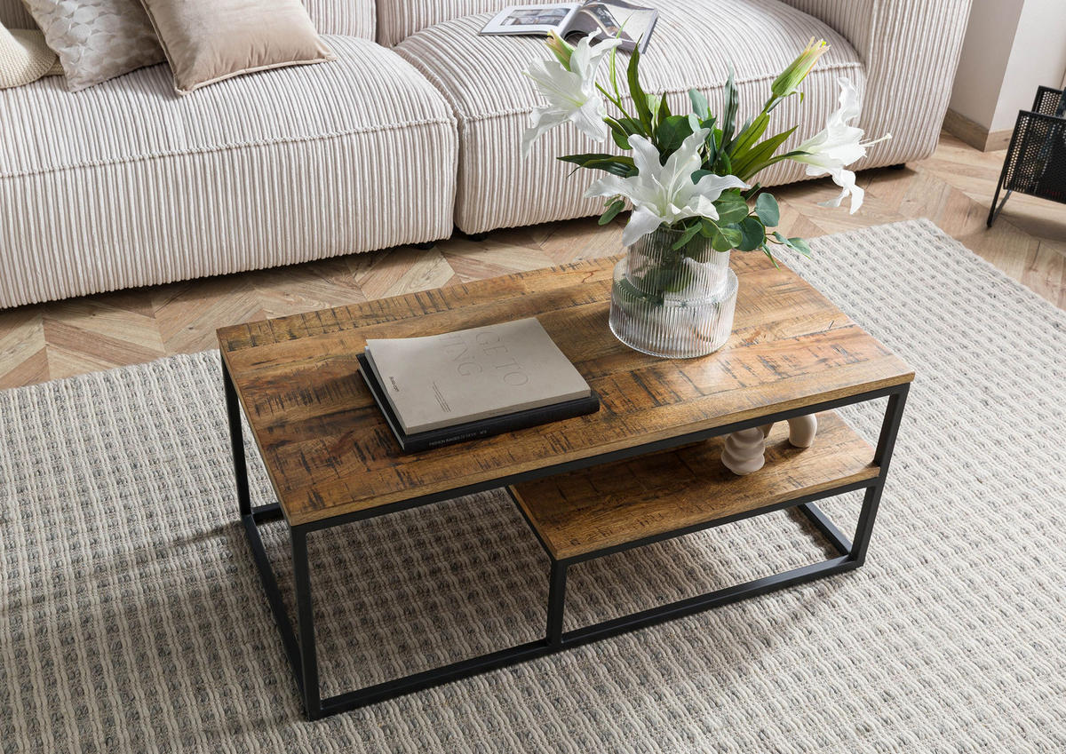 COUCHTISCH Mango 100x50x43 hellbraun geölt LOUNGE COLLECTION #101 - Braun, Holz (100/50/40cm) - Massivmoebel24