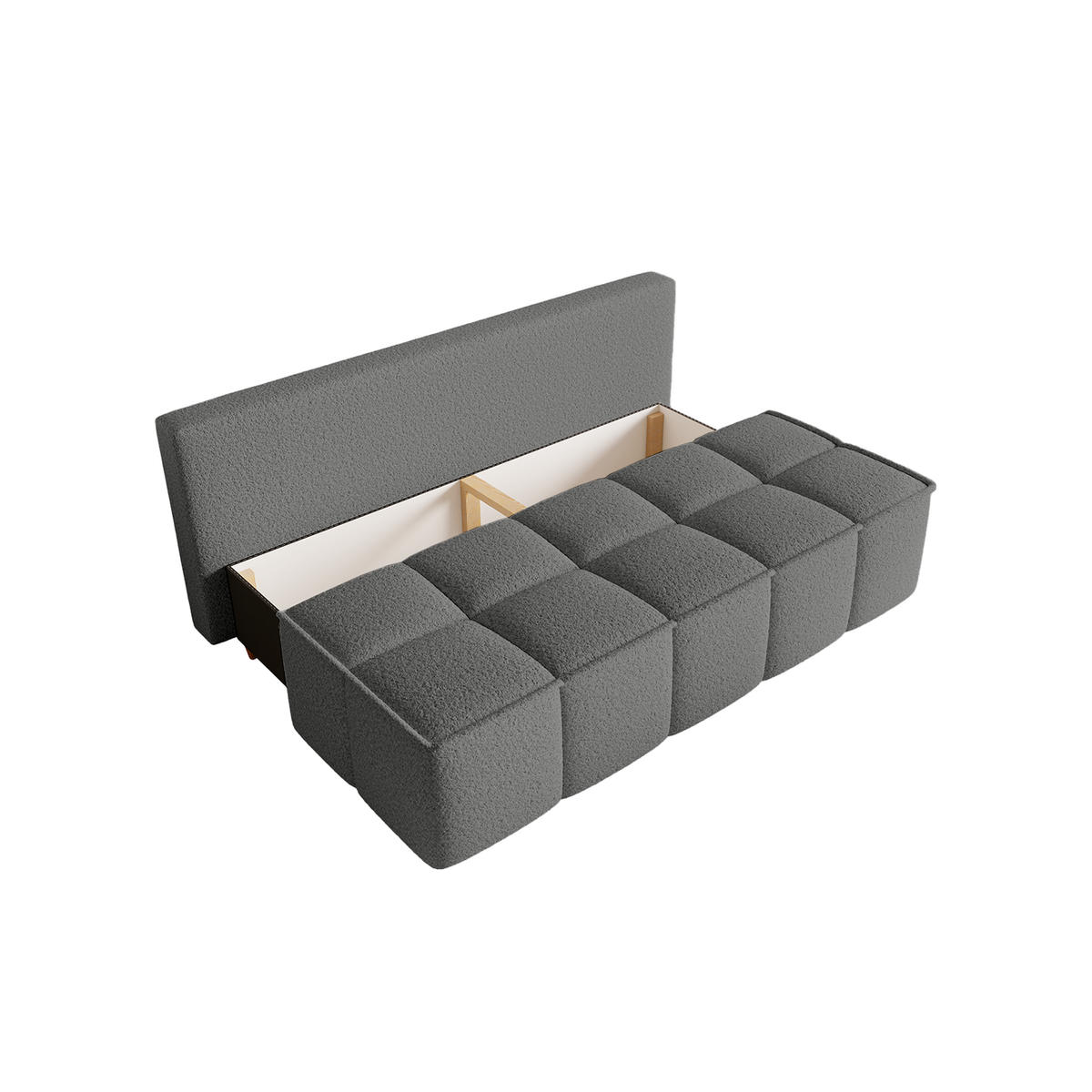 SOFA Miia mit Schlaffunktion, Grau - Grau, Textil (196/90/85cm) - Fedve