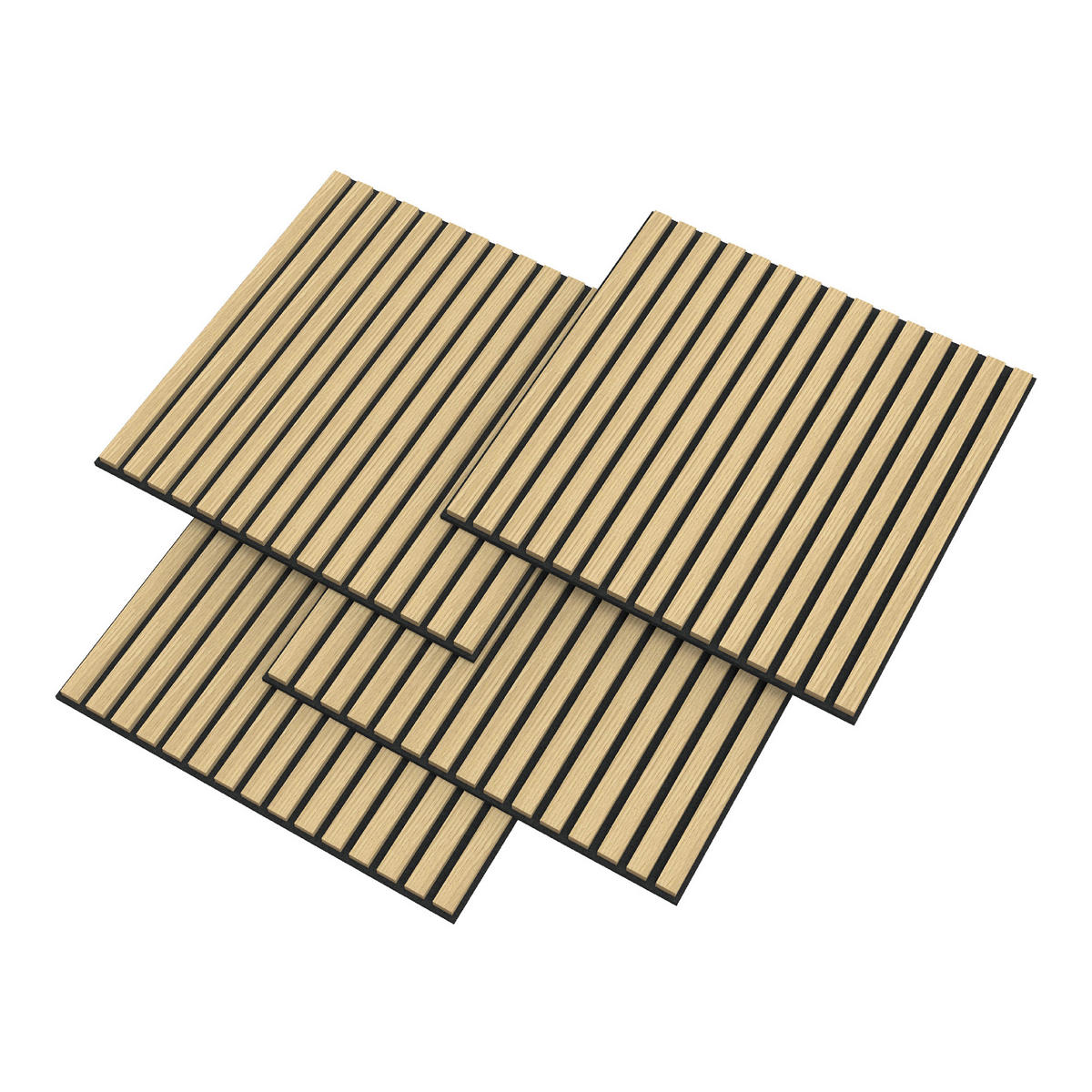 AKUSTICKÁ STĚNOVÁ PANELOVÁ SADA Vang 8-dílná II - barva dubu, kompozitní dřevo/plast (60/60/2.1cm) - NEU.HOLZ