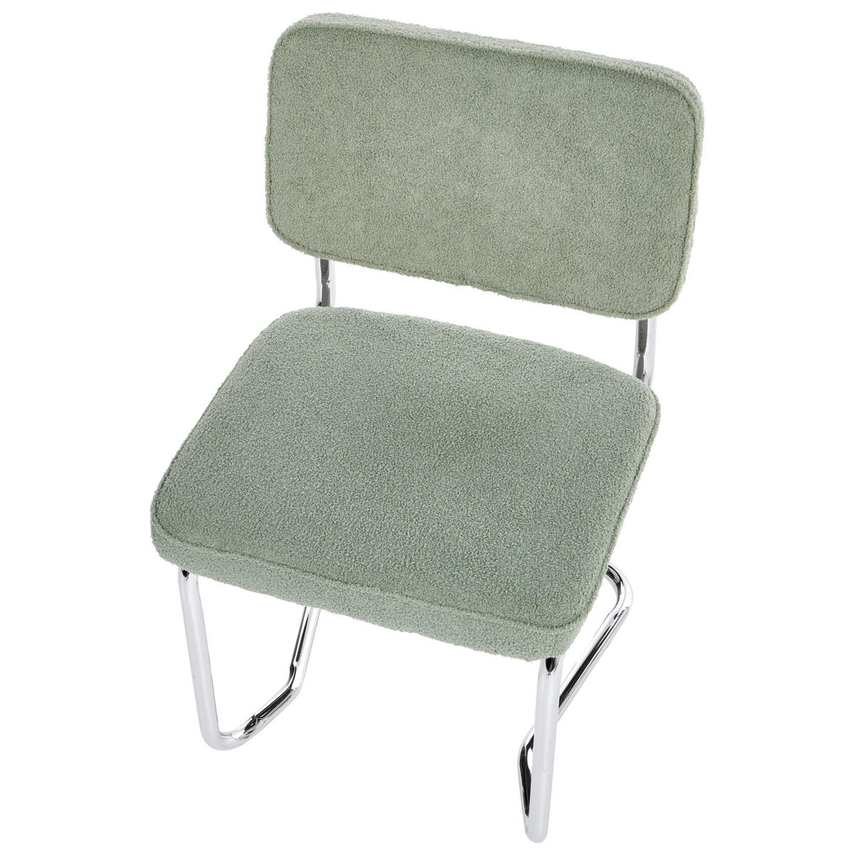 ESSZIMMERSTUHL 2er-Set Bouclé Hellgrün Irwin - Hellgrün, Textil (50/85/53cm) - Beliani
