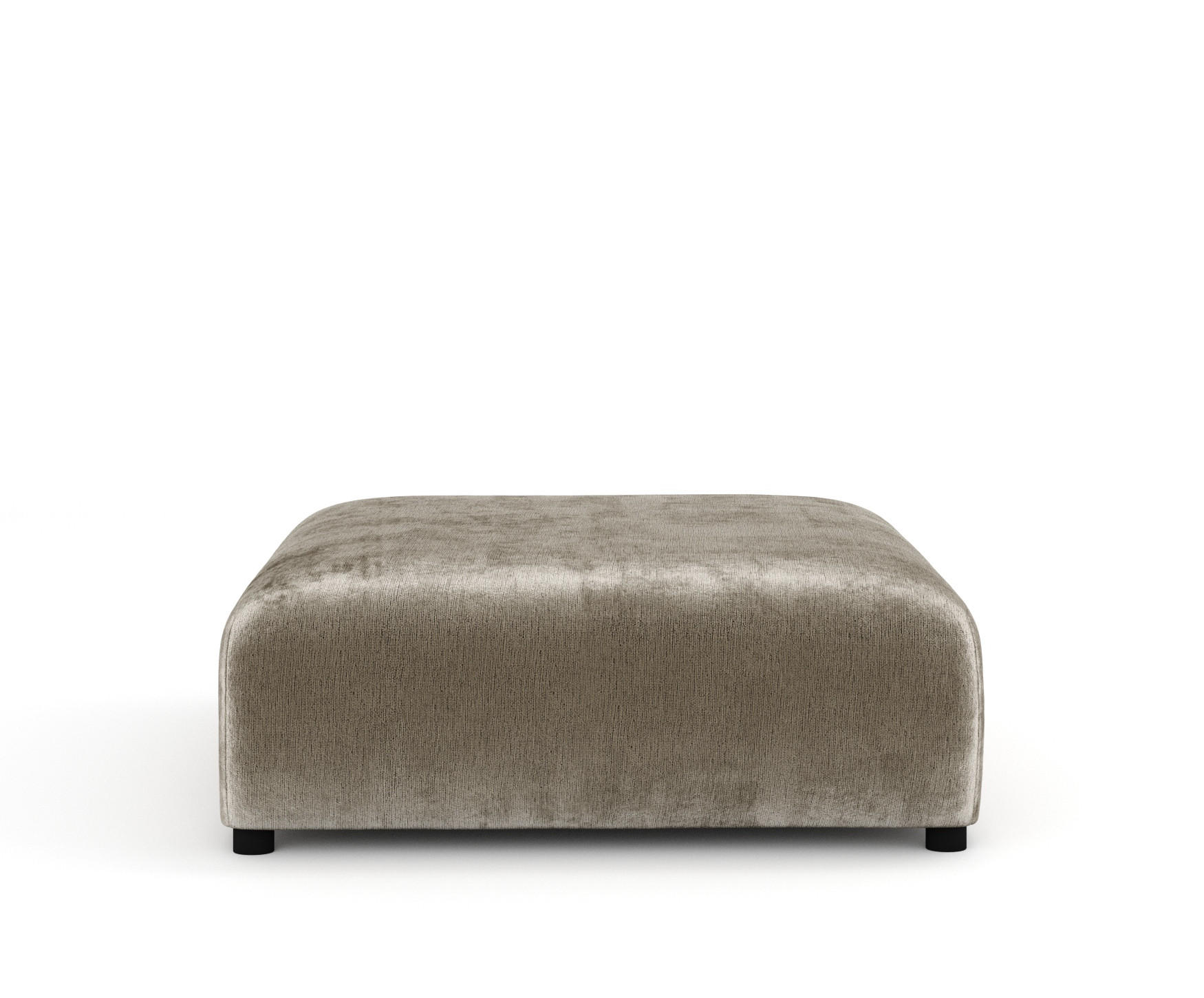 POUF L Zanzibar Beige Chenille - Beige/Schwarz, Holz/Holzwerkstoff (110/37/110cm) - Maison de Reve